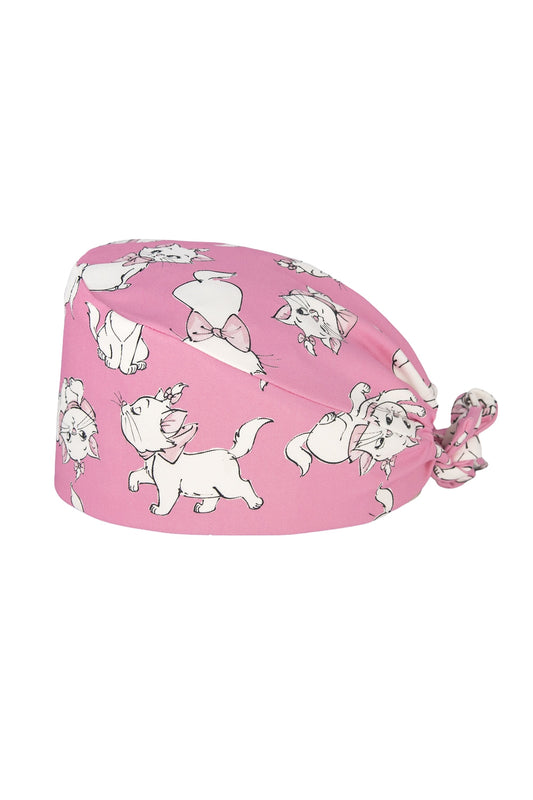 Dierenartsmuts – Roze met kattenmotieven