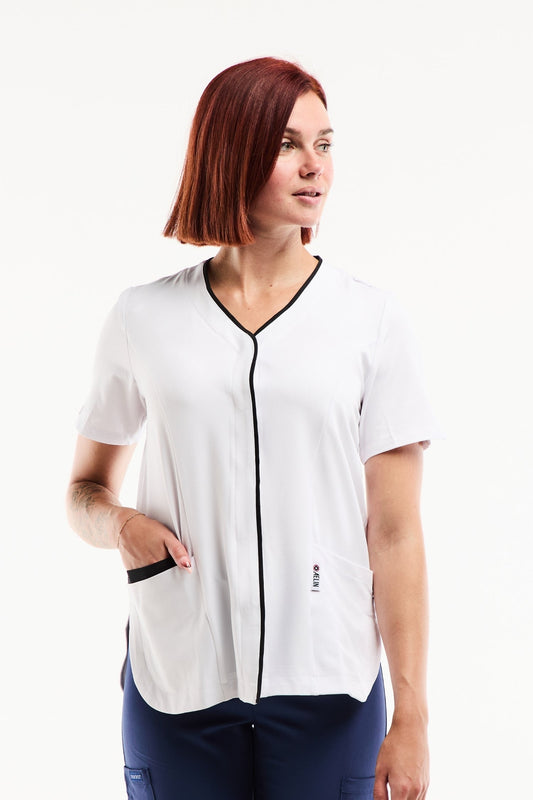 Medische damesblouse Serena – Stretch & ultrazacht - Wit