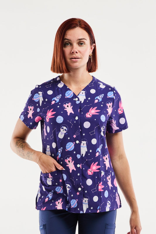 Medische stretchblouse - Dames -  Ruimtedieren