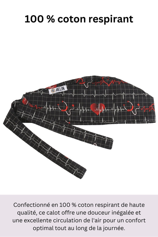 OK-muts – Wit met bladerprint – Kort haar