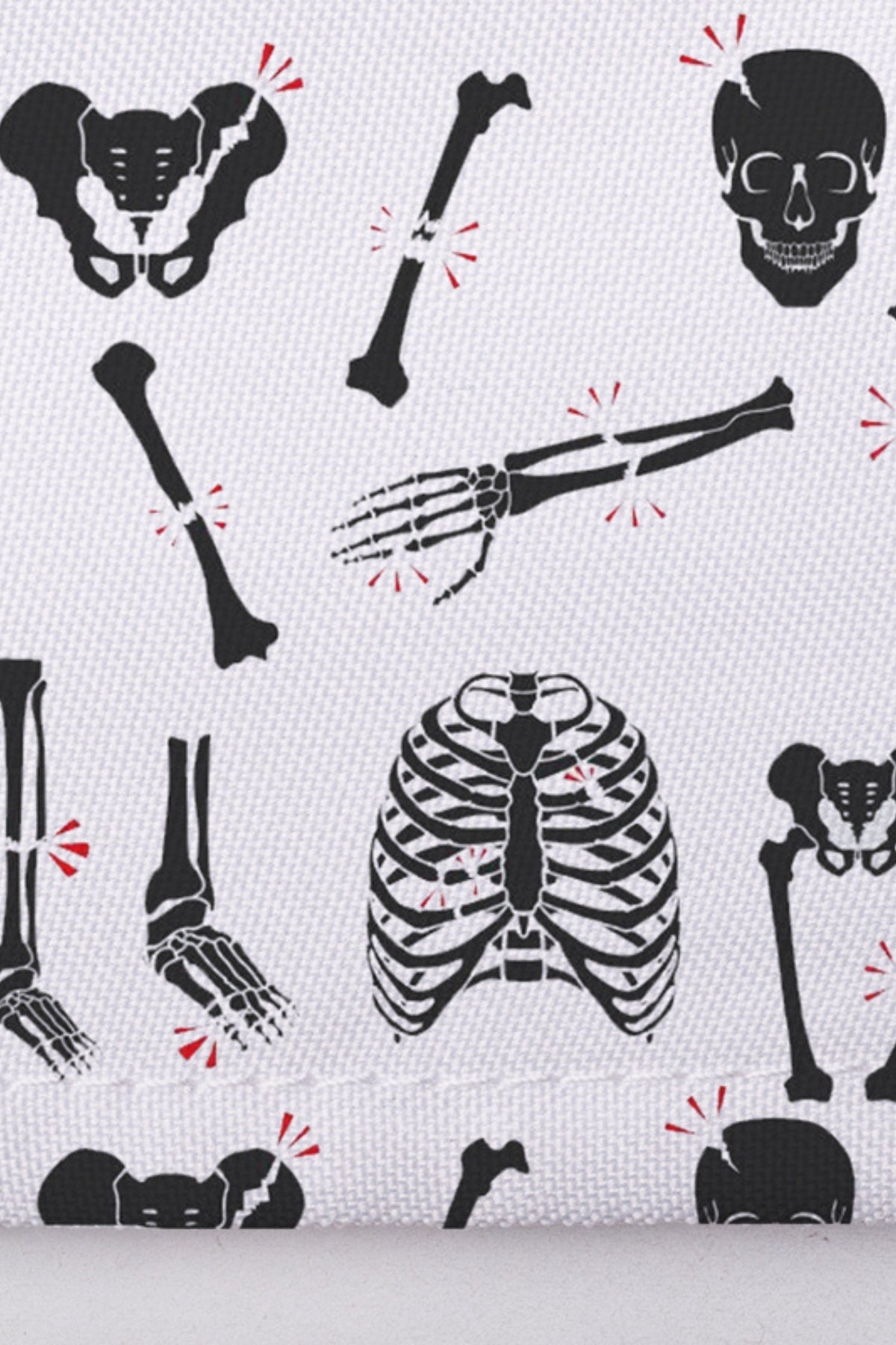 Verzameling gestileerde skeletdelen op lichte achtergrond, unieke Grey’s Anatomy-motieven