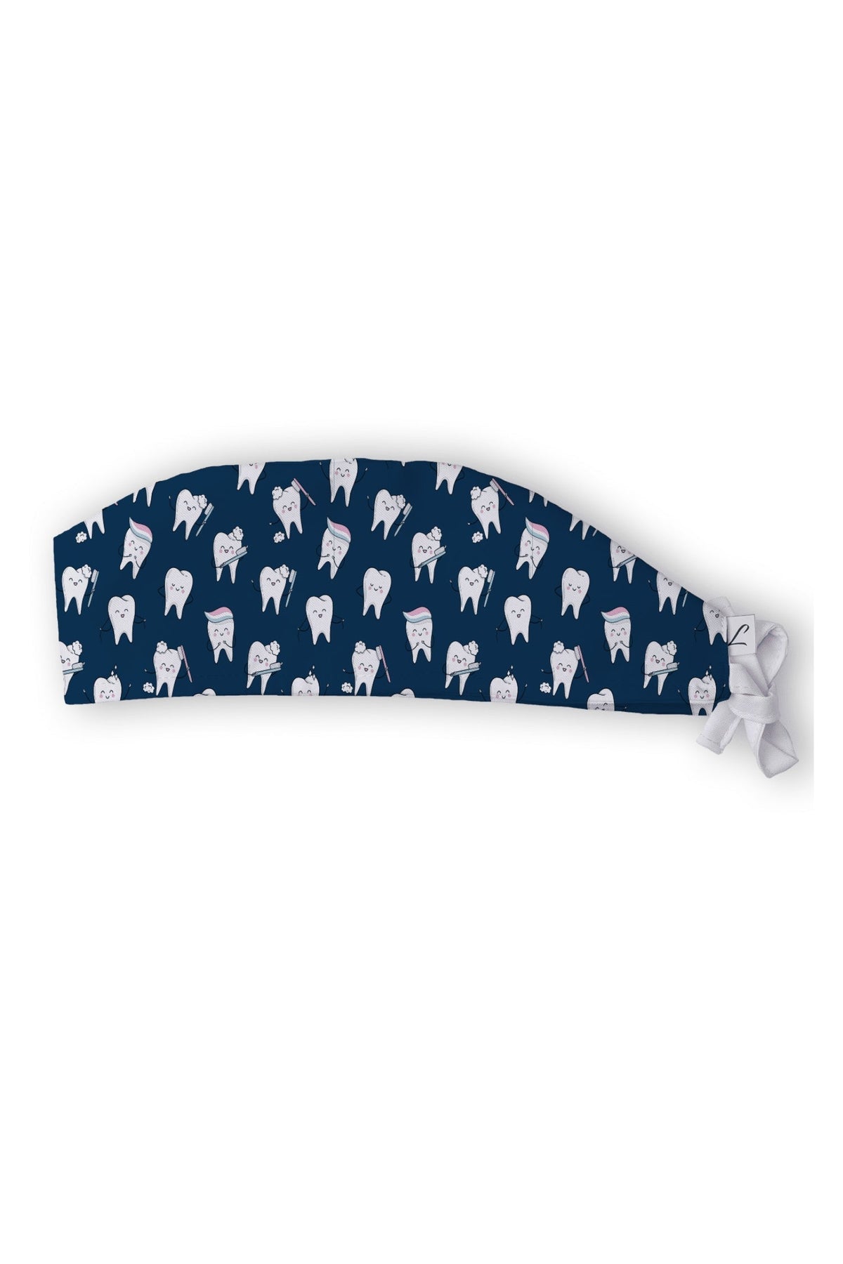 Marineblauwe medische muts van Aelin met tandmotief, medische Art-collectie