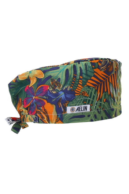 OK-muts –  Marineblauw met bladeren – Bedekkend