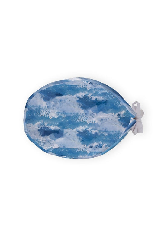 Ovaal etui met blauwe wolken voor medische muts van Aelin, geïnspireerd door Grey’s Anatomy