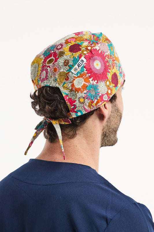 OK-muts – Veelkleurige bloemenprint – Kort haar