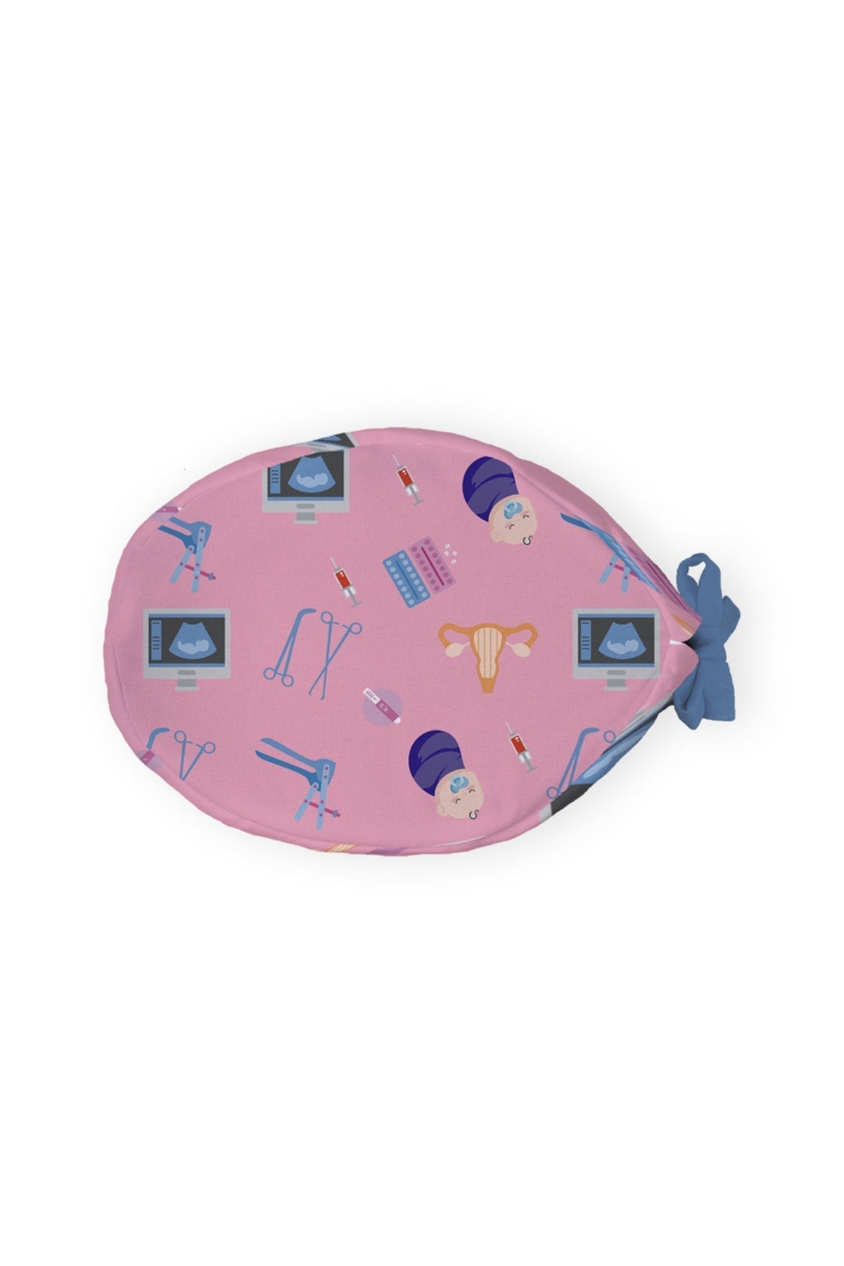 Ovale roze placemat met sportillustraties voor medische muts van Aelin, Grey’s Anatomy