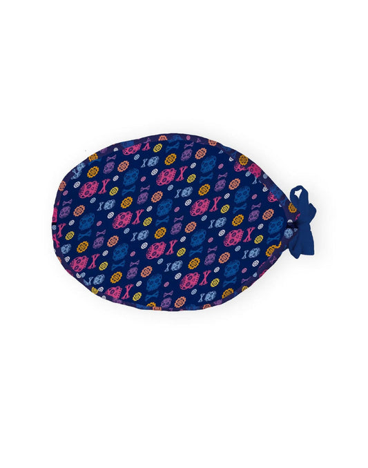 Mondmasker met vissenmotieven, medische muts in marineblauw en roze, Art-collectie