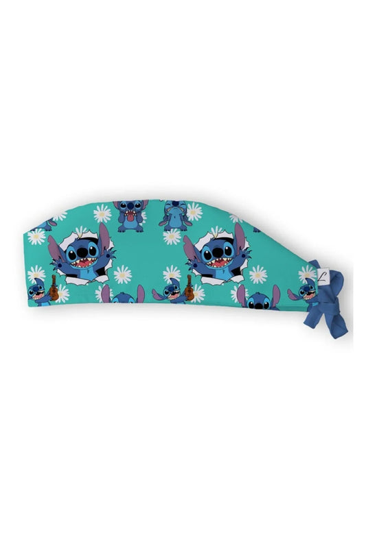 Medische muts – Turquoiseblauw met Stitch-print