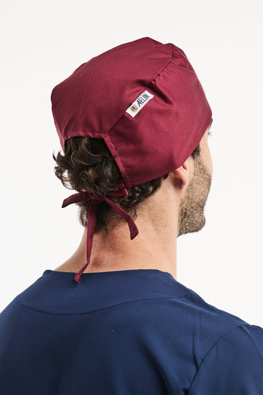 Medische muts – Bordeaux– Kort haar