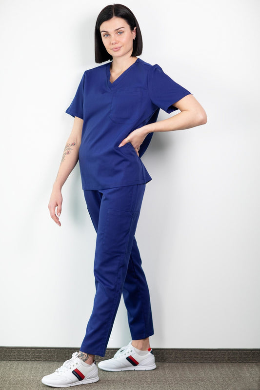 Medfit - Medische set blouse en broek - Unisex - Ultramarijnblauw