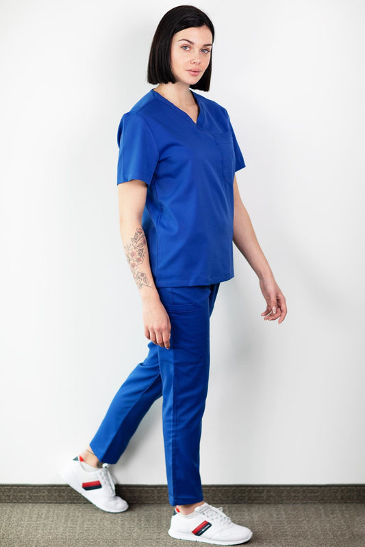 Medfit - Medische set blouse en broek - Unisex - Koningsblauw