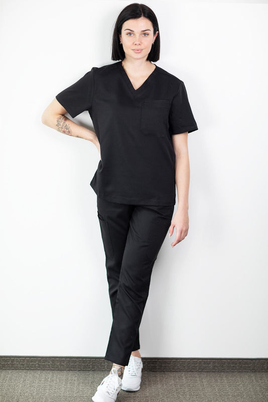 Medfit - Medische set blouse en broek - Unisex - Zwart