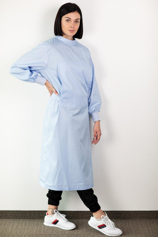 Wasbare stoffen overschort - Unisex  - Hemelsblauw