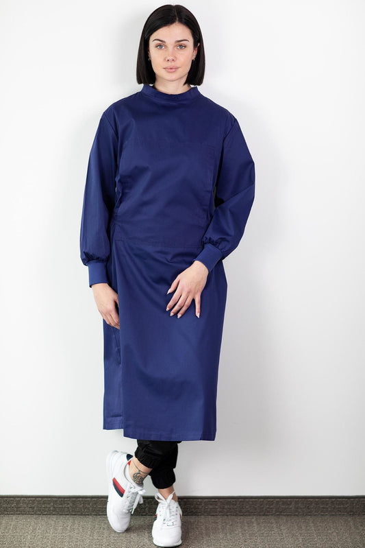 Wasbare stoffen overschort - Unisex  - Marineblauw