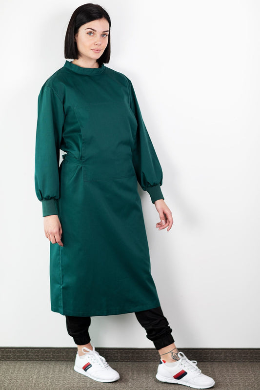 Wasbare stoffen overschort - Unisex  - Groen