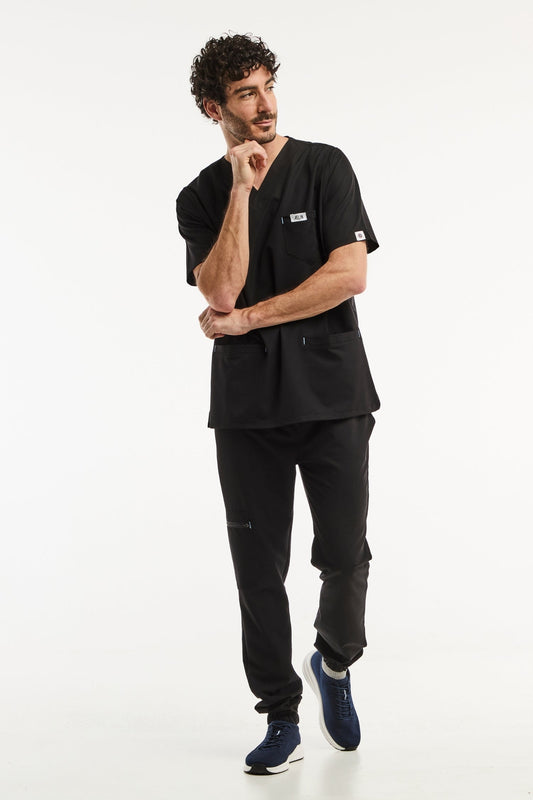 Medische set zwart, Slimfit - Heren