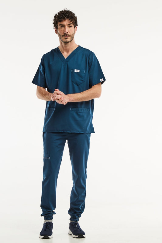Medische set voor heren - Turquoiseblauw, Slimfit