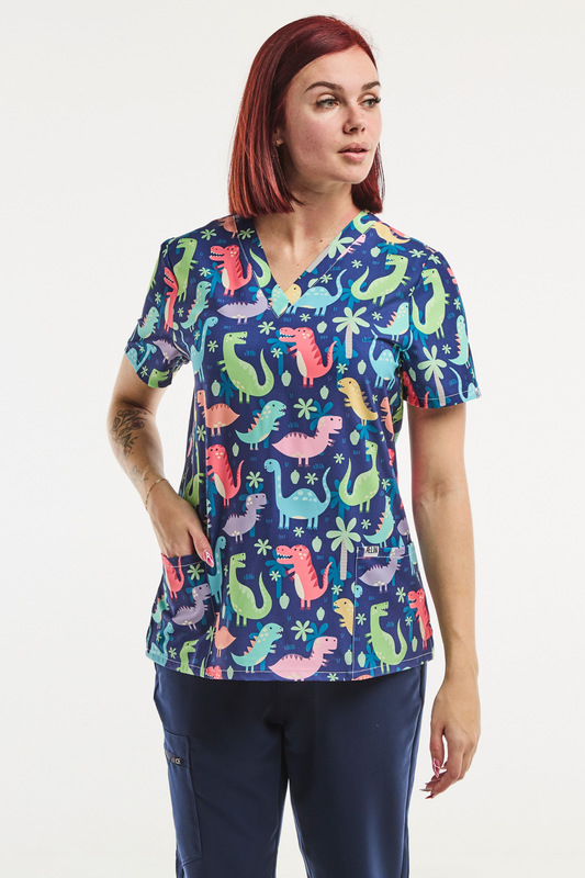 Medische stretchtuniek - Dames -  Dino Pop